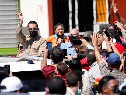 Jorge Arreaza, excanciller, exministro y candidato a gobernador en Barinas, Venezuela, este domingo durante la jornada electoral.