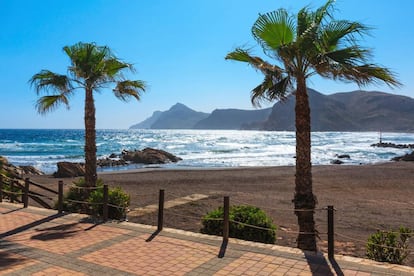 Playa del Lastre, en la bahía de Portmán, en La Unión (Murcia).