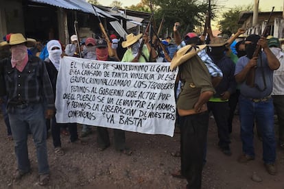 Habitantes de San Jer&oacute;nimo protestan contra la inseguridad. 