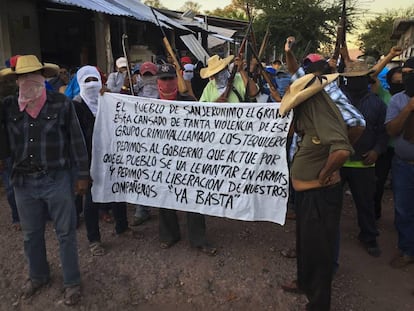 Habitantes de San Jer&oacute;nimo protestan contra la inseguridad. 