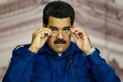 El presidente venezolano, Nicolás Maduro, en una rueda de prensa.