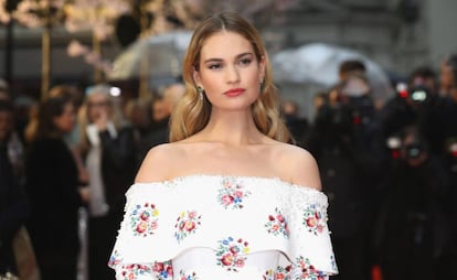 La actriz Lily James en un estreno en Londres en abril de 2018.