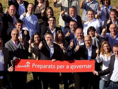 Ximo Puig con los candidatos socialistas en las grandes ciudades.