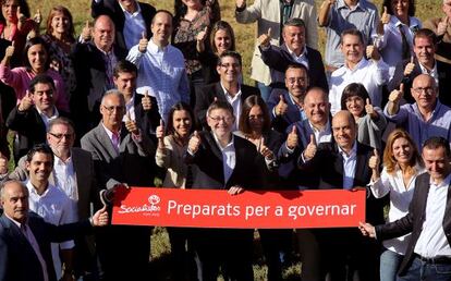 Ximo Puig con los candidatos socialistas en las grandes ciudades.