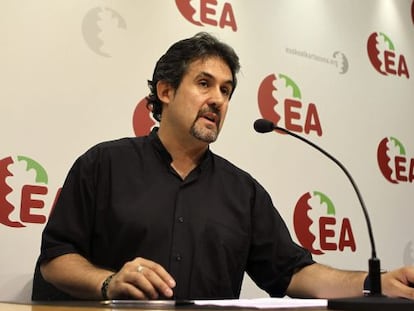 Pello Urizar, durante la rueda de prensa de este domingo en San Sebastián.