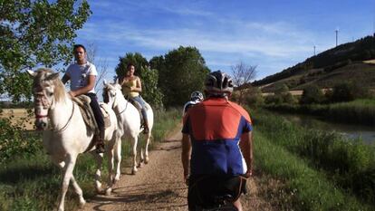 Paseo a caballo y junto al Canal de Castilla.