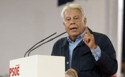 Felipe Gonzalez, durante uma confer&ecirc;ncia em 12 de abril. 