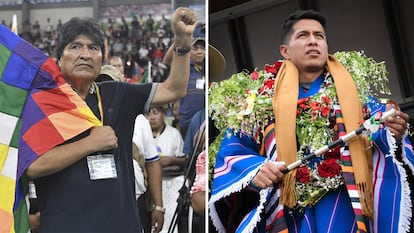 Los candidatos a la presidencia de Bolivia, Evo Morales y Andrónico Rodríguez