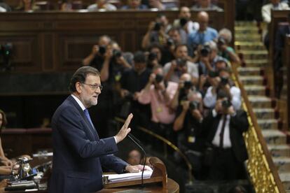 Rajoy during his speech in Congress on Tuesday.