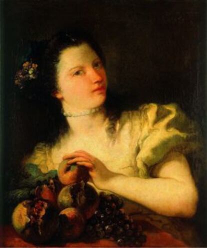 Retrato de joven con frutas, c. 1768.