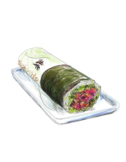 Sushirrito. Poner arroz, salmón y alga nori en una tortilla dio pie en 2011 a una marca de restaurantes que se anunciaba como cocina japonesa moderna con toque latino.