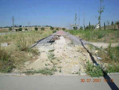 Un tramo del parque de Leganés Norte.