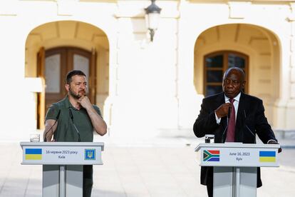 Volodímir Zelenski y Cyril Ramaphosa