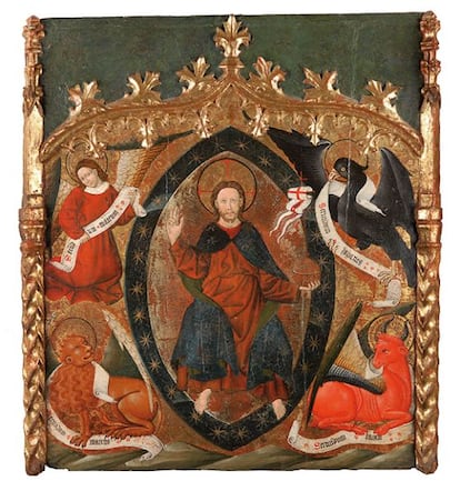'Dios Padre y el Tetramoforos', atribuida a Pere García de Benabarre.