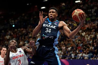 Giannis Antetokounmpo, este viernes ante Croacia.