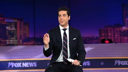 Jesse Watters gestures during the 2022 FOX Nation Patriot Awards at Hard Rock Live at the Seminole Hard Rock Hotel and Casino Hollywood in Hollywood, Florida, in 2022.