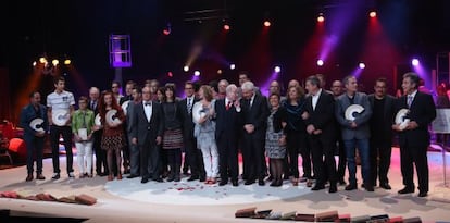 Los premiados por el Consell Nacional de la Cultura i de les Arts (CoNCA) en 2014.