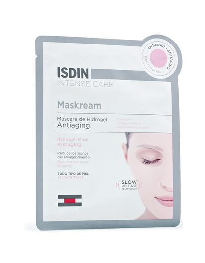 Maskream de ISDIN, la primera máscara de hidrogel con tecnología slow release para conseguir una mayor penetración de activos (cada máscara contiene 30ml. de sérum), un efecto inmediato  duradero. Existen tres máscaras en función del tipo de piel: hidratante, matificante y antiedad. Su precio: 7,90 euros.