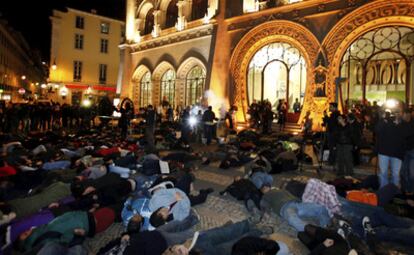 Acto de protesta en la capital de Portugal contra la cumbre de la OTAN.