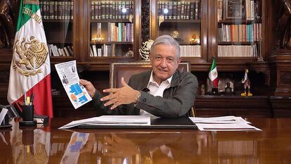 Andrés Manuel López Obrador en un mensaje en el que adelantó que el miércoles 13 de mayo presentará el plan de reapertura económica y social de México.