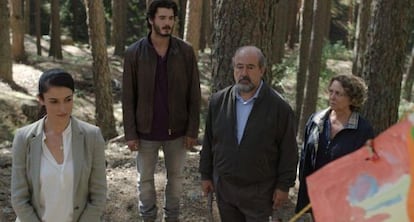 Desde la izquierda, Blanca Romero, Yon González, José Ángel Egido y Gloria Muñoz.