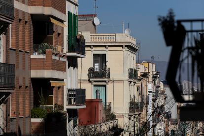 Vista de una calle del barrio del Poblesec de Barcelona