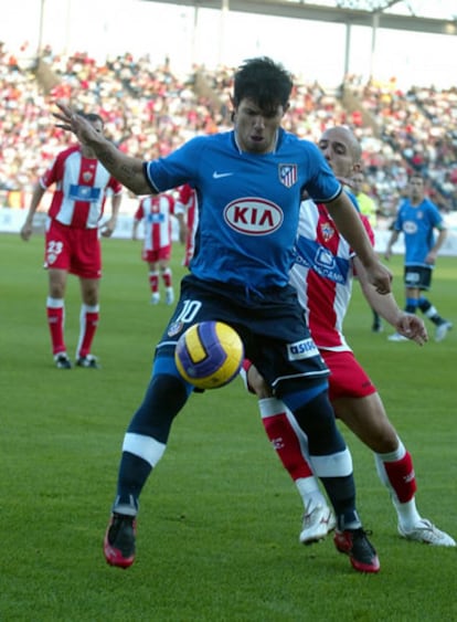 Agüero, durante un lance del partido.