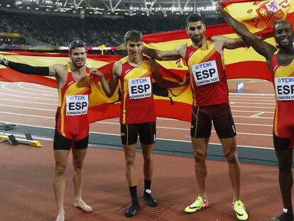 Equipo español de 4x400, finalista en Londres.