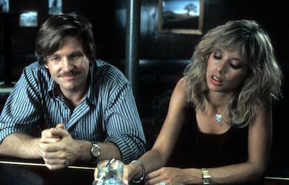 Jeff Bridges y Rosanna Arquette en 1986.