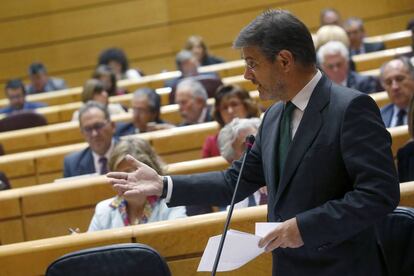 El ministro de Justicia, Rafael Catal&aacute;, en el Senado esta semana en la sesi&oacute;n de control al Gobierno.