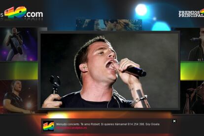 Multipantalla de la página web de los 40 Principales.