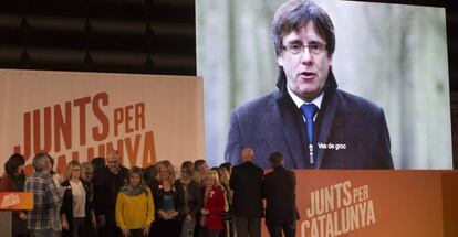 El candidato Carles Puigdemont interviene en la campaña a través de un spot.