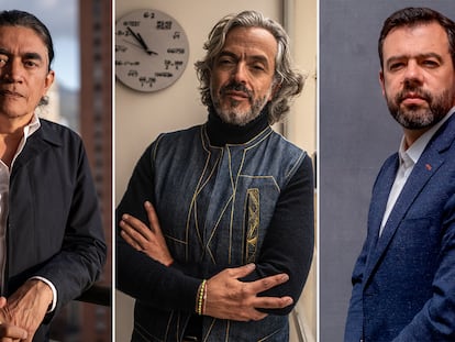 Los candidatos a la alcaldía de Bogotá: Gustavo Bolívar, Juan Daniel Oviedo y Carlos Fernando Galán.