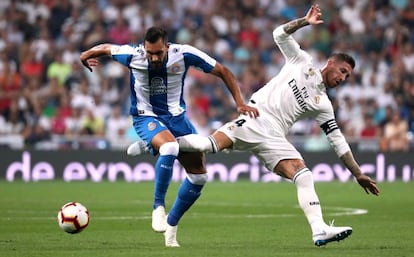 El Real Madrid se enfrenta al Espanyol en el Santiago Bernabéu, la temporada pasada.