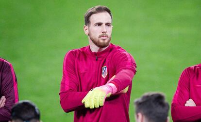 Oblak, el lunes en Leverkusen.