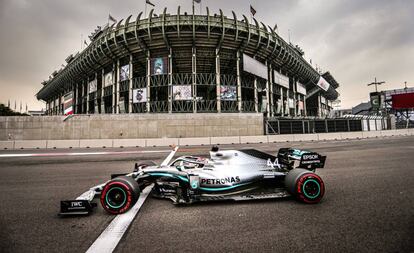 Lewis Hamilton, en los entrenamientos del GP de México.