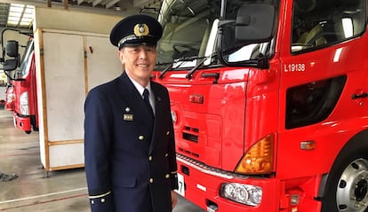 Toyohiko Tomioka en su cuartel de Kamata, en Tokio.