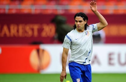 Falcao, en el entrenamiento previo a la final.