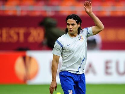 Falcao, en el entrenamiento previo a la final.