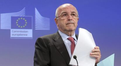 Joaquín Almunia, este miércoles en Bruselas.
