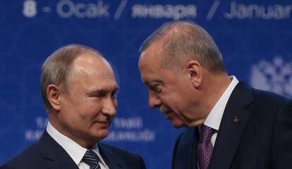 Vladímir Putin y Recep Tayyip Erdogan, el pasado día 8 en Estambul.