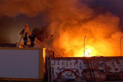 La subestación eléctrica de Unión Fenosa en la que se produjo el incendio que dejó sin luz parte del centro de Madrid.