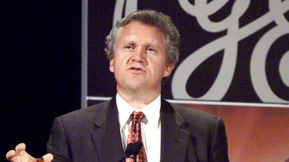 Jeff Immelt, en 2001, en una rueda de prensa en Nueva York.