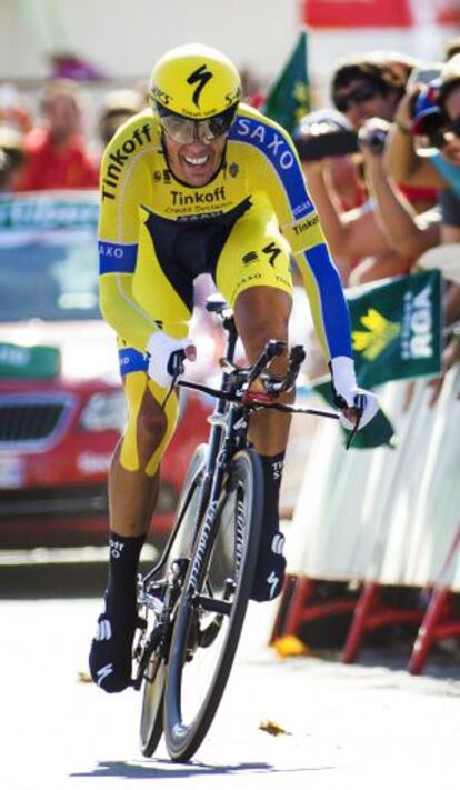 Contador, en una etapa de la Vuelta.