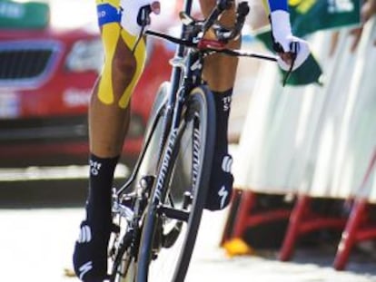 Contador, en una etapa de la Vuelta.