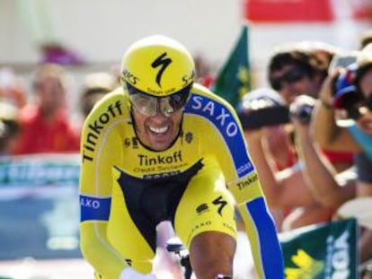 Contador, en una etapa de la Vuelta.