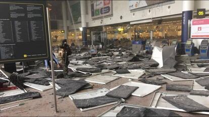 Interior del aeropuerto de Bruselas