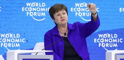 La directora gerente del Fondo Monetario Internacional (FMI), Kristalina Gueorguieva, en el Foro de Davos.