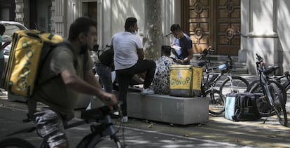 Repartidores de Glovo en Barcelona. 