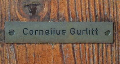 Placa en el domicilio de Cornelius Gurlitt.